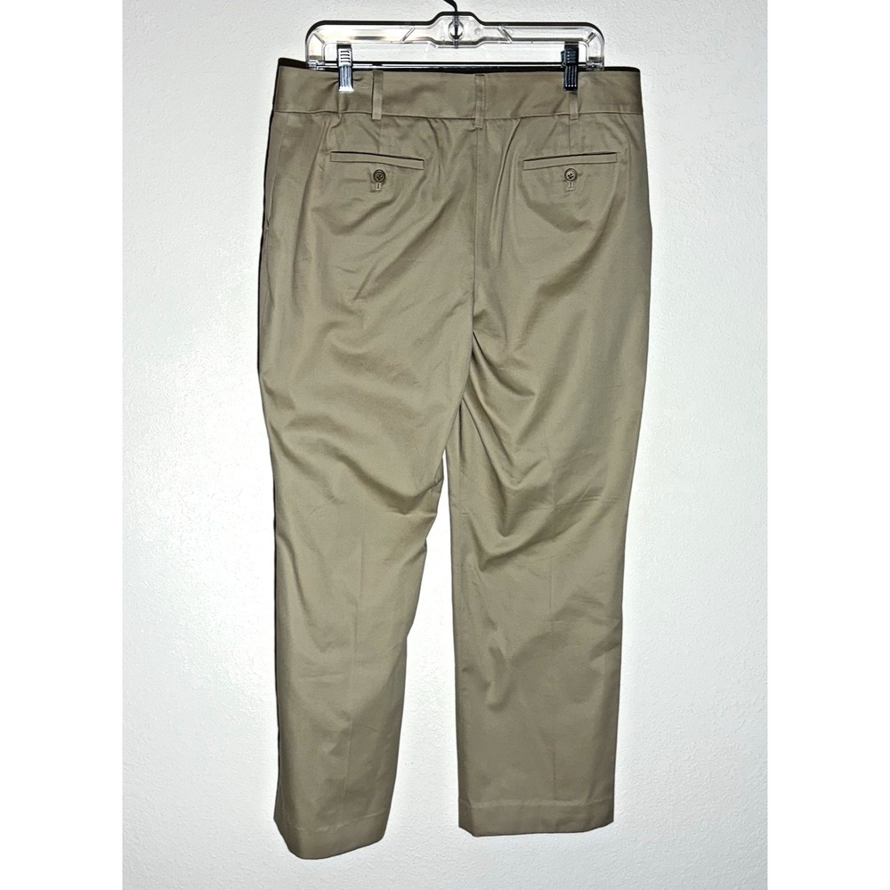 Talbots 12P Pants Khaki Heritage Flat Front High Rise Straight Career Office Y2K - Picture 2 of 6